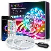 100ft Smart LED Strip Lights Bluetooth with Remote, Fussion LED Lights for Bedroom with Remote Music Sync, Room Christmas Decoration(100Ft APP+ Remote+ Mic Control)